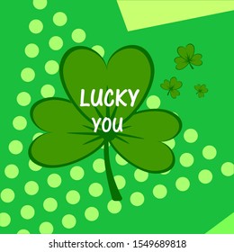 Qué suerte. Ilustración vectorial del trébol verde del Día de San Patricio