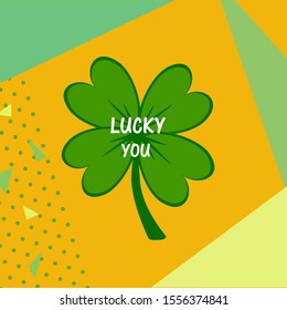 Qué suerte. Ilustración vectorial del trébol verde del Día de San Patricio