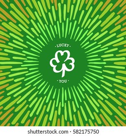 Lucky you. Shamrock clover symbol design for St. Patrick's Day. Vector design elements