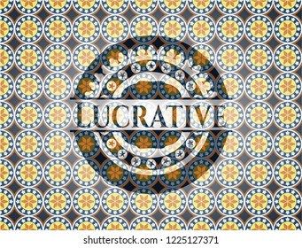 Lucrative arabesque emblem background. arabic decoration.