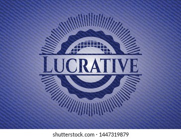 Lucrative with jean texture. Vector Illustration. Detailed.