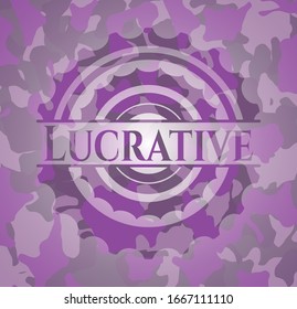 Lucrative pink on camouflage pattern. Vector Illustration. Detailed.