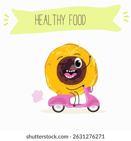 lucuma fruit cute funny cheerful characters with different poses and emotions. Vector hand drawnvector illistration.