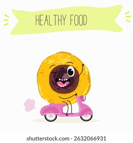 lucuma fruit cute funny cheerful characters with different poses and emotions. Vector hand drawnvector illistration.