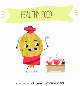 lucuma fruit cute funny cheerful characters with different poses and emotions. Vector hand drawnvector illistration.