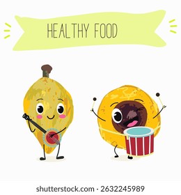 lucuma fruta bonito engraçado personagens alegres com poses diferentes e emoções. Desenho de vetor com a mão iliteração vetorial.