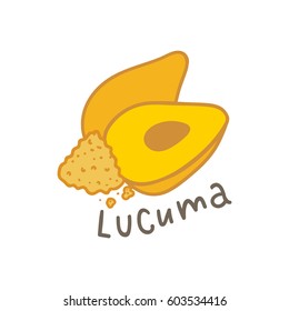 Lucuma superfood. Vector hand drawn illustration
