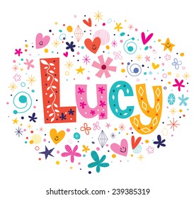 Lucy female name decorative lettering type design