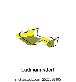 Ludmannsdorf Cidade da Áustria mapa ilustração vetorial, modelo vetorial com esboço gráfico design