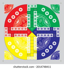 Ludo board game - Ready to print Vector, Mandala Artwork.