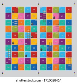 Ludo board game - Snake & Ladder -childhood games children play - dice games - ready to print template 