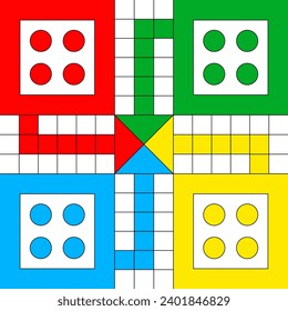 Ludo Board Game Vector Illustration