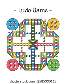 Ludo Board Game Vector Illustration Classic Strategy and Fun for All Ages