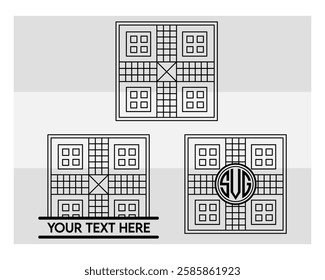 Ludo Board, Ludo Board outline, Ludo game, Ludo Vector Images, clipart,  Monogram, Split Monogram, Circle Monogram ,