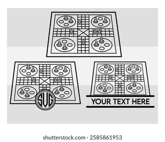 Ludo Board, Ludo Board outline, Ludo game, Ludo Vector Images, clipart,  Monogram, Split Monogram, Circle Monogram ,