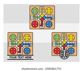 Ludo Board, Ludo Board Silhouette, Ludo game, Ludo Vector Images, clipart, Monogram, Split Monogram, Circle Monogram