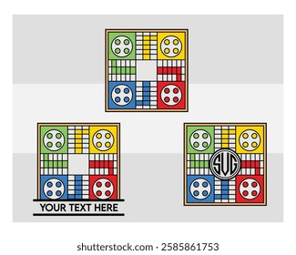 Ludo Board, Ludo Board Silhouette, Ludo game, Ludo Vector Images, clipart, Monogram, Split Monogram, Circle Monogram