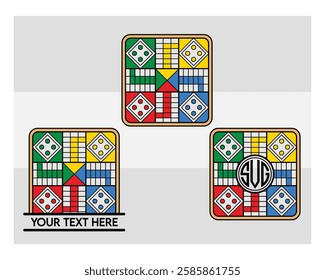 Ludo Board, Ludo Board Silhouette, Ludo game, Ludo Vector Images, clipart, Monogram, Split Monogram, Circle Monogram