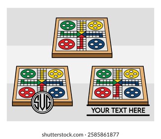 Ludo Board, Ludo Board Silhouette, Ludo game, Ludo Vector Images, clipart, Monogram, Split Monogram, Circle Monogram