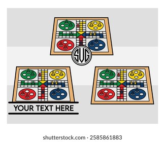 Ludo Board, Ludo Board Silhouette, Ludo game, Ludo Vector Images, clipart, Monogram, Split Monogram, Circle Monogram