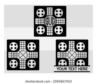 Ludo Board, Ludo Board Silhouette, Ludo game, Ludo Vector Images, clipart, Monogram, Split Monogram, Circle Monogram