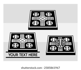 Ludo Board, Ludo Board Silhouette, Ludo game, Ludo Vector Images, clipart, Monogram, Split Monogram, Circle Monogram