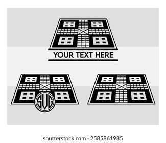 Ludo Board, Ludo Board Silhouette, Ludo game, Ludo Vector Images, clipart, Monogram, Split Monogram, Circle Monogram