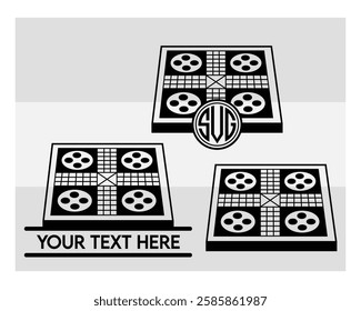 Ludo Board, Ludo Board Silhouette, Ludo game, Ludo Vector Images, clipart, Monogram, Split Monogram, Circle Monogram