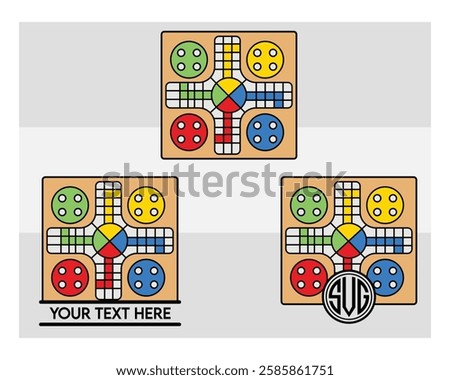 Ludo Board, Ludo Board Silhouette, Ludo game, Ludo Vector Images, clipart, Monogram, Split Monogram, Circle Monogram