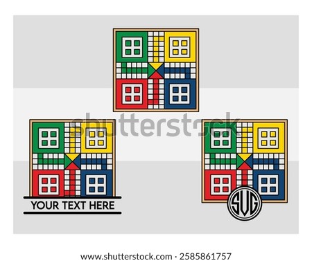 Ludo Board, Ludo Board Silhouette, Ludo game, Ludo Vector Images, clipart, Monogram, Split Monogram, Circle Monogram