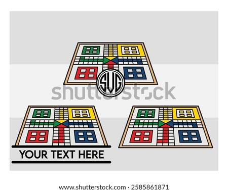 Ludo Board, Ludo Board Silhouette, Ludo game, Ludo Vector Images, clipart, Monogram, Split Monogram, Circle Monogram