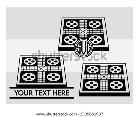 Ludo Board, Ludo Board Silhouette, Ludo game, Ludo Vector Images, clipart, Monogram, Split Monogram, Circle Monogram