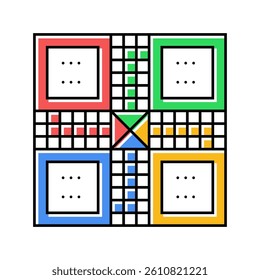 ludo board board table color icon vector. ludo board board table sign. isolated symbol illustration