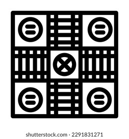 ludo board board table line icon vector. ludo board board table sign. isolated contour symbol black illustration