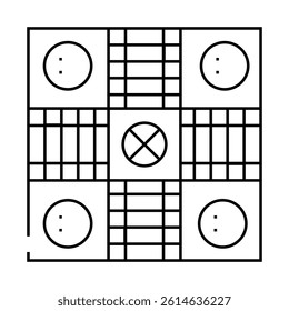 ludo board board table line icon vector. ludo board board table sign. isolated contour symbol black illustration