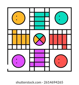 ludo board board table line icon vector. ludo board board table sign. isolated symbol illustration