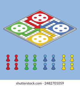 Ludo board vector icon. Ludo Board game illustration vector. Ludo set