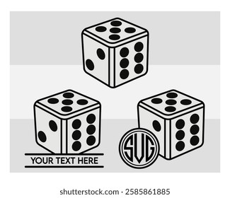 Ludo Dice, Ludo Dice Clipart, dice vector, game die, Ludo game, Dice Clipart, Die Monogram, Split Monogram, Circle Monogram