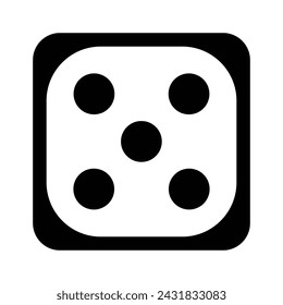 Ludo Würfel fünf Icon, Vektorgrafik Illustrationen 