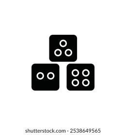Ludo dice icon flat line symbol set.