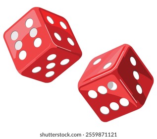 A ludo dice isolated on white background