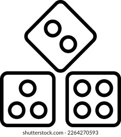 Diseño del icono del vector de línea de los dados de Ludo