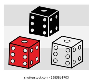 Ludo Dice, Ludo Dice Silhouette, dice vector, game die, Ludo game, Dice Clipart, 