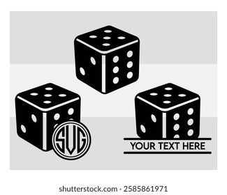 Ludo Dice, Ludo Dice Silhouette, dice vector, game die, Ludo game, Dice Clipart, Die Monogram, Split Monogram, Circle Monogram