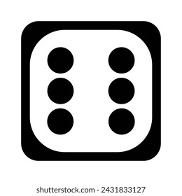 Icono de Ludo Dice Six, ilustraciones de gráficos vectoriales 