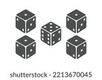 Ludo Dice two pairs Vector illustration. black and white color ludo dice. 