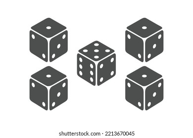 Ludo Dice two pairs Vector illustration. black and white color ludo dice. 