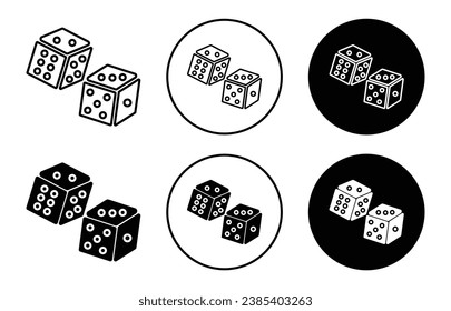 Ludo Dice vector illustration set. Casino game dice icon for UI designs. Suitable for apps and websites.