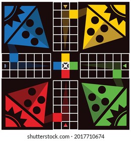 Ludo game board vector art illustration