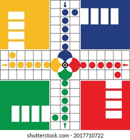 Ludo game board vector art illustration